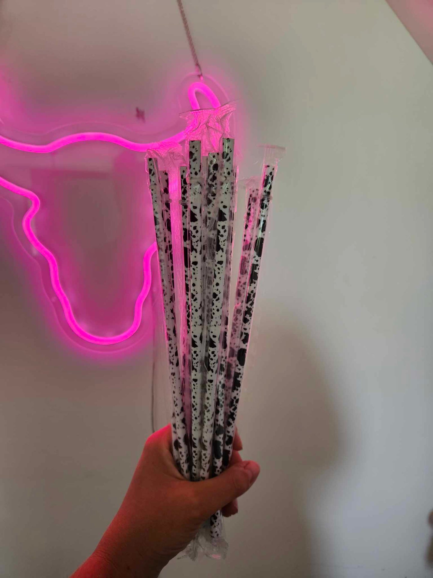 12" Cowprint Straw