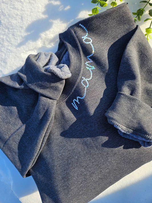 Sequin Mama neckline crewneck