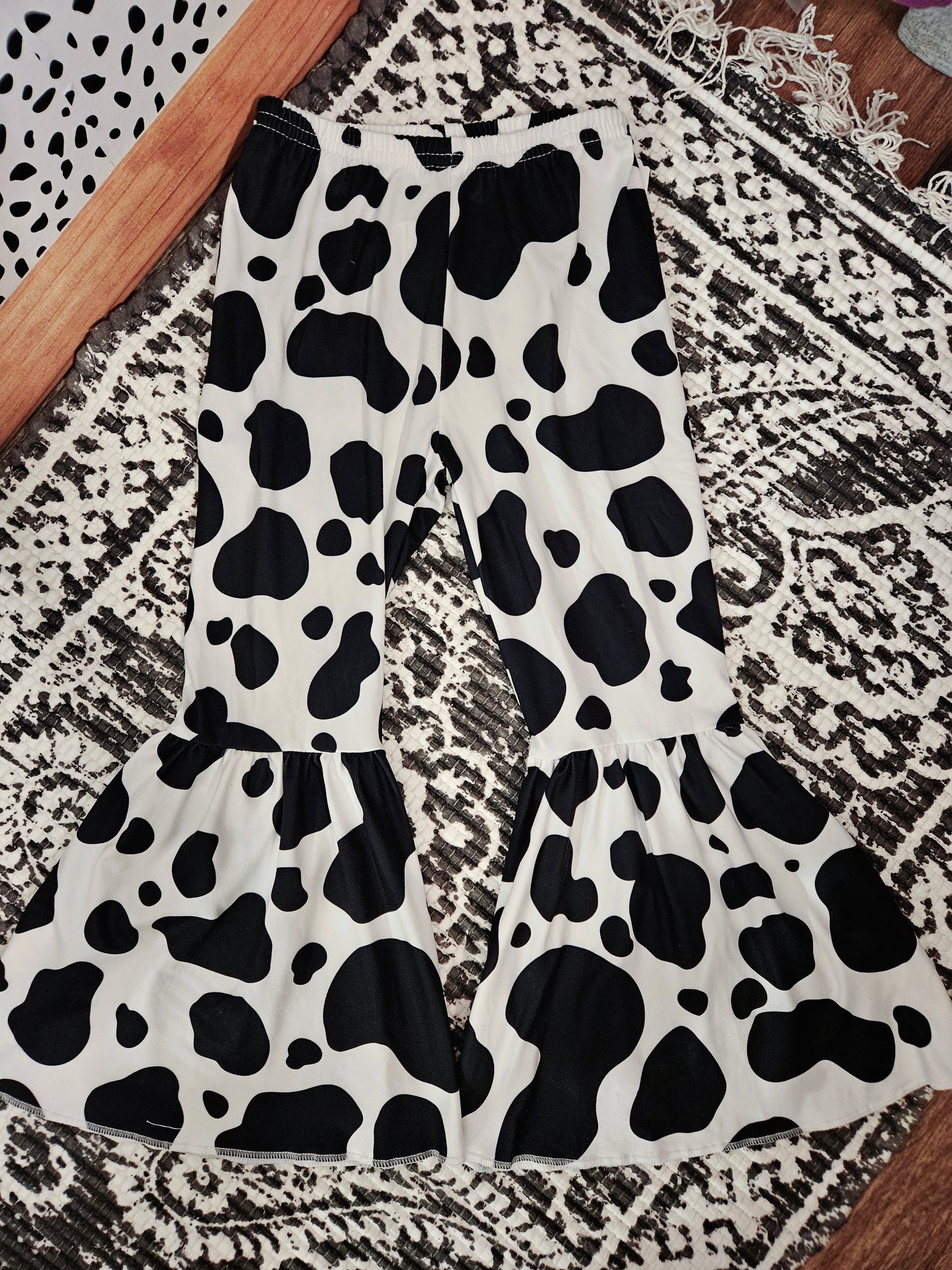 Cowprint Bell Bottoms- Girls