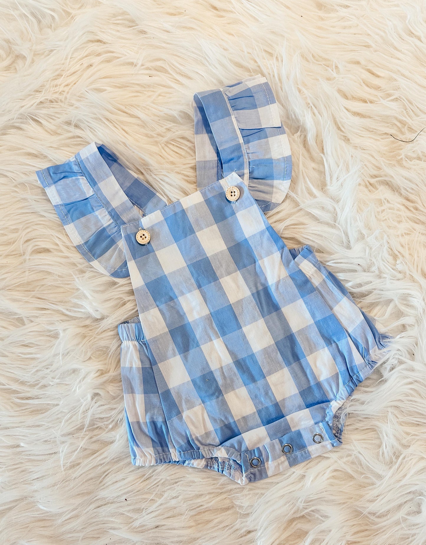 Blue Gingham Romper RTS