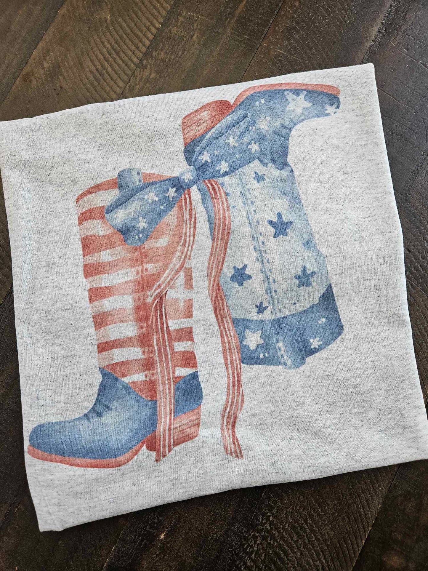 Red, White, and Blue Boots & Bow