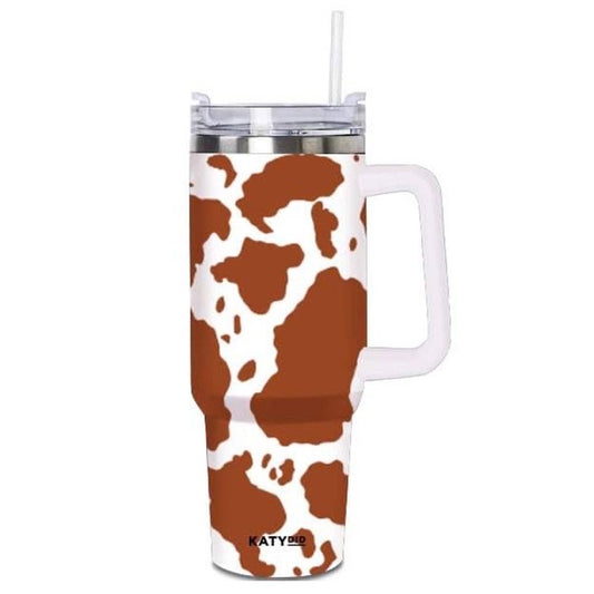 Brown Cowprint 40 Oz Tumbler