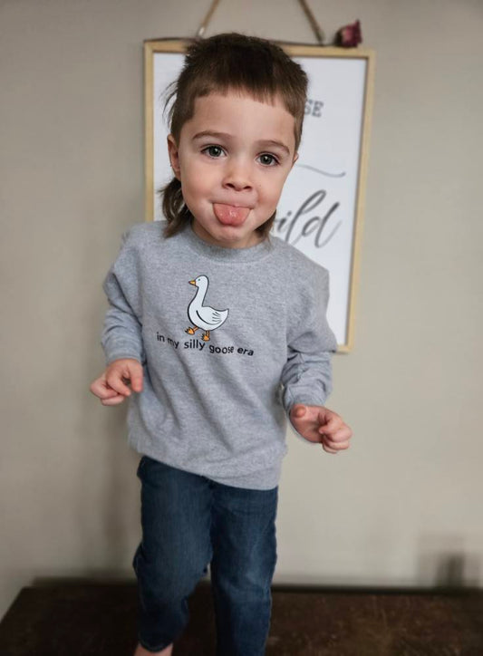 in my silly goose era- kids crewneck