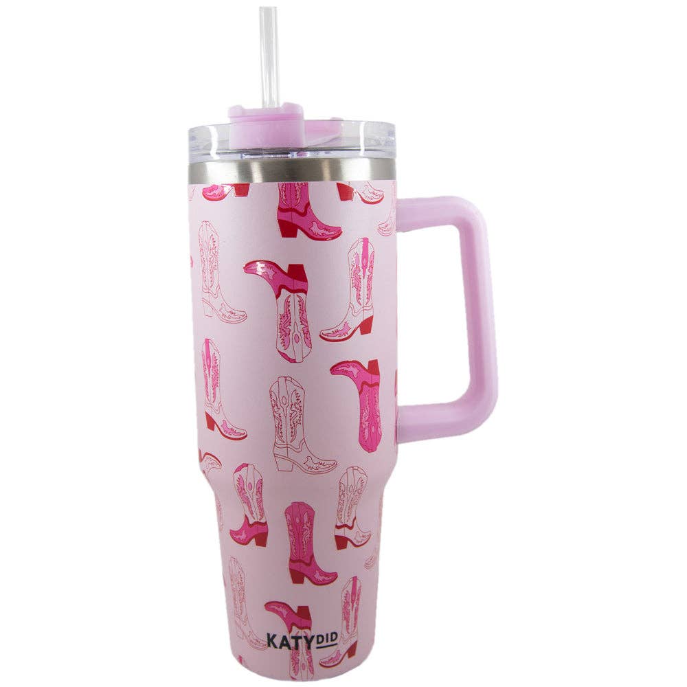 Light Pink Western Boots Tumbler