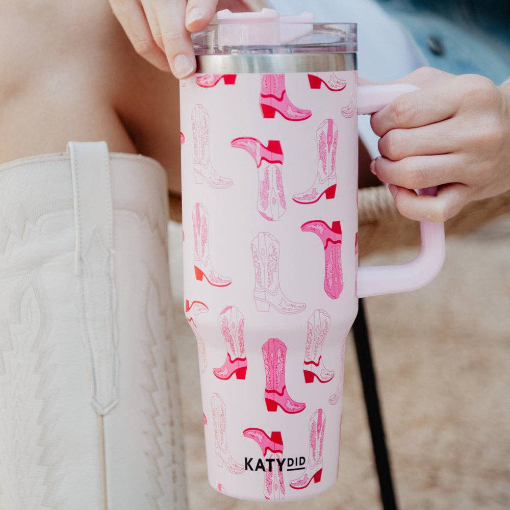 Light Pink Western Boots Tumbler