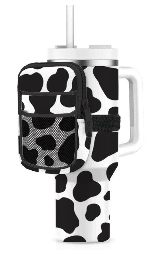 Cow Print Tumbler ZIPPER POUCH Phone and Card Holder