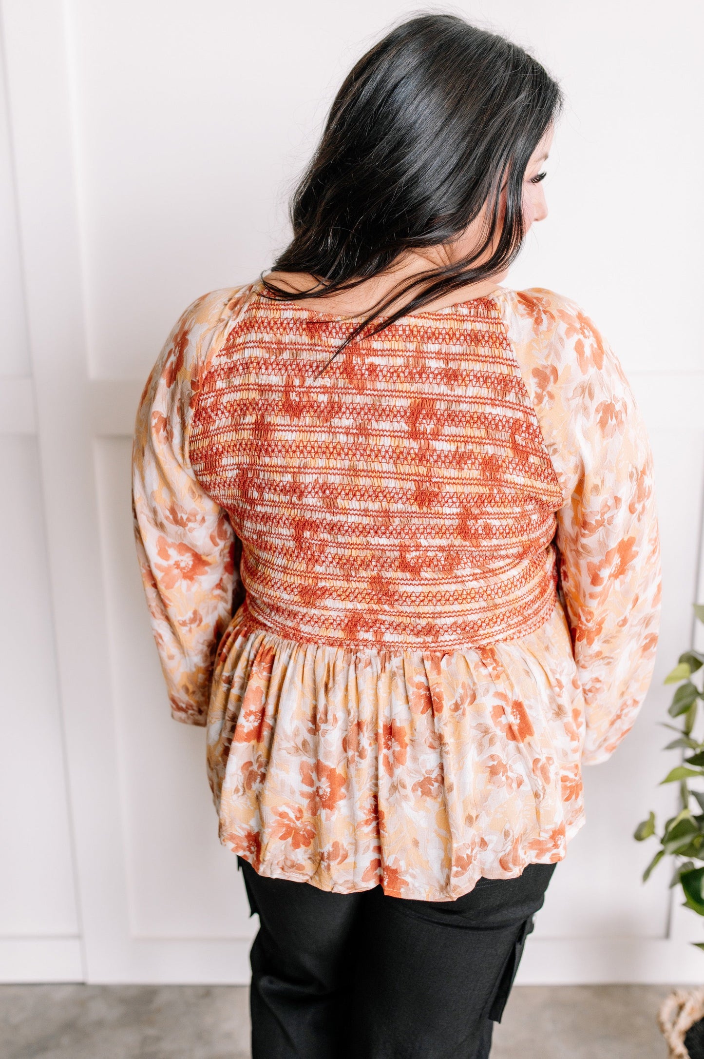 3.1 Savanna Jane Embroidered Smocked Peplum Blouse In March Florals