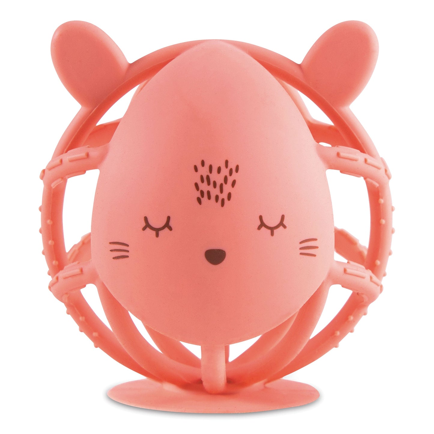 Bunny Silicone Teething Toy - Coral