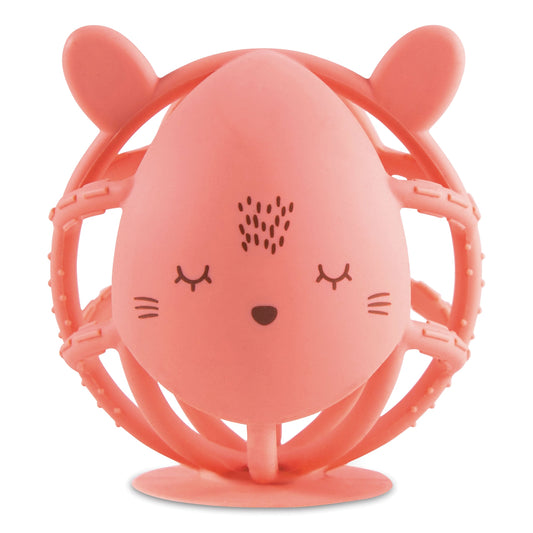 Bunny Silicone Teething Toy - Coral