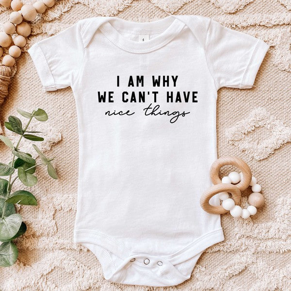 Can't Have Nice Things Cursive Baby Onesie