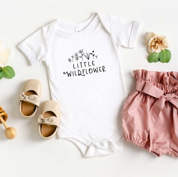 Little Wildflower Flowers Baby Onesie