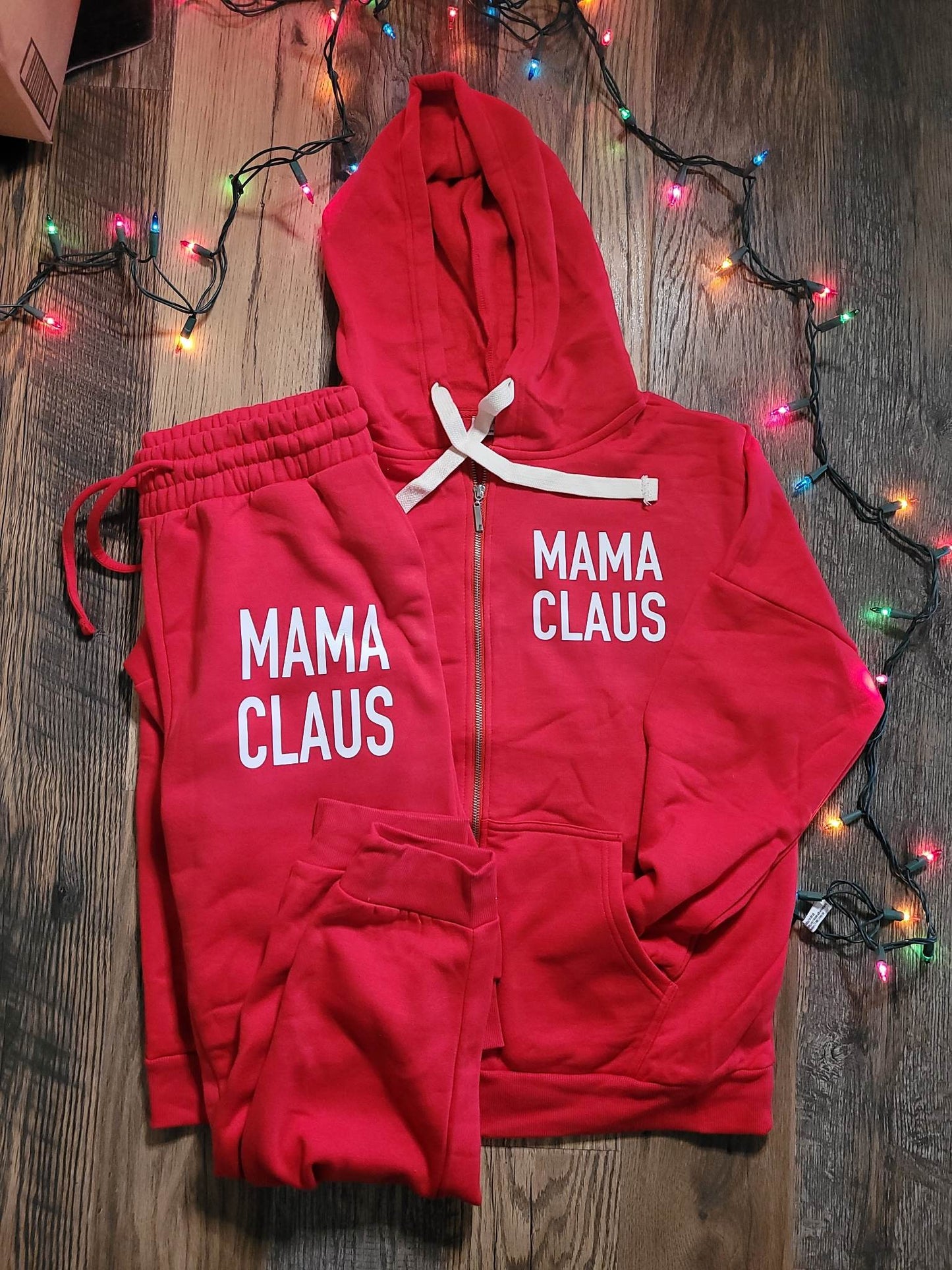 Red Jogger Set- Mama Claus