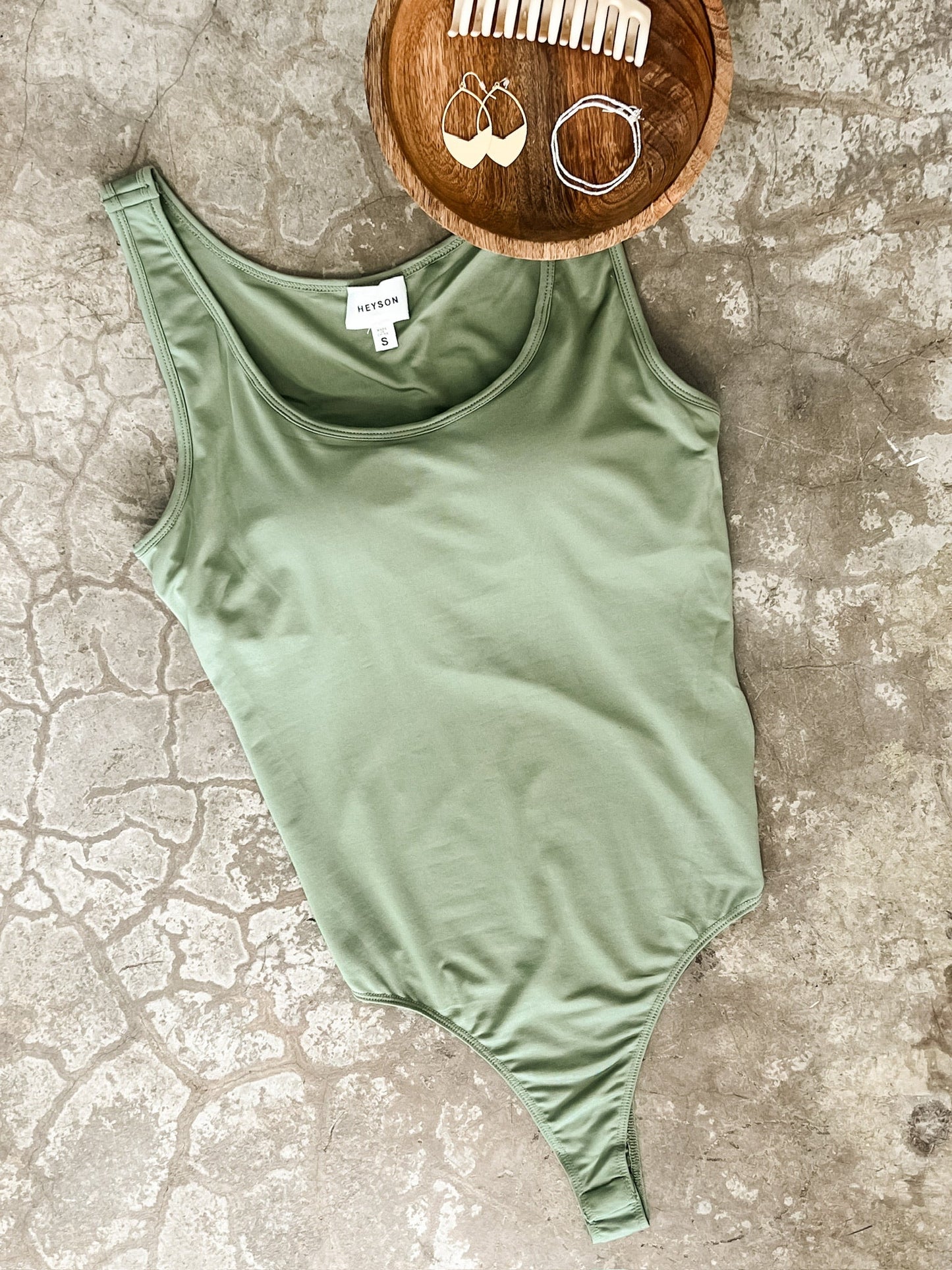 10.30 Sleeveless Bodysuit With Built-In Bra In Sage