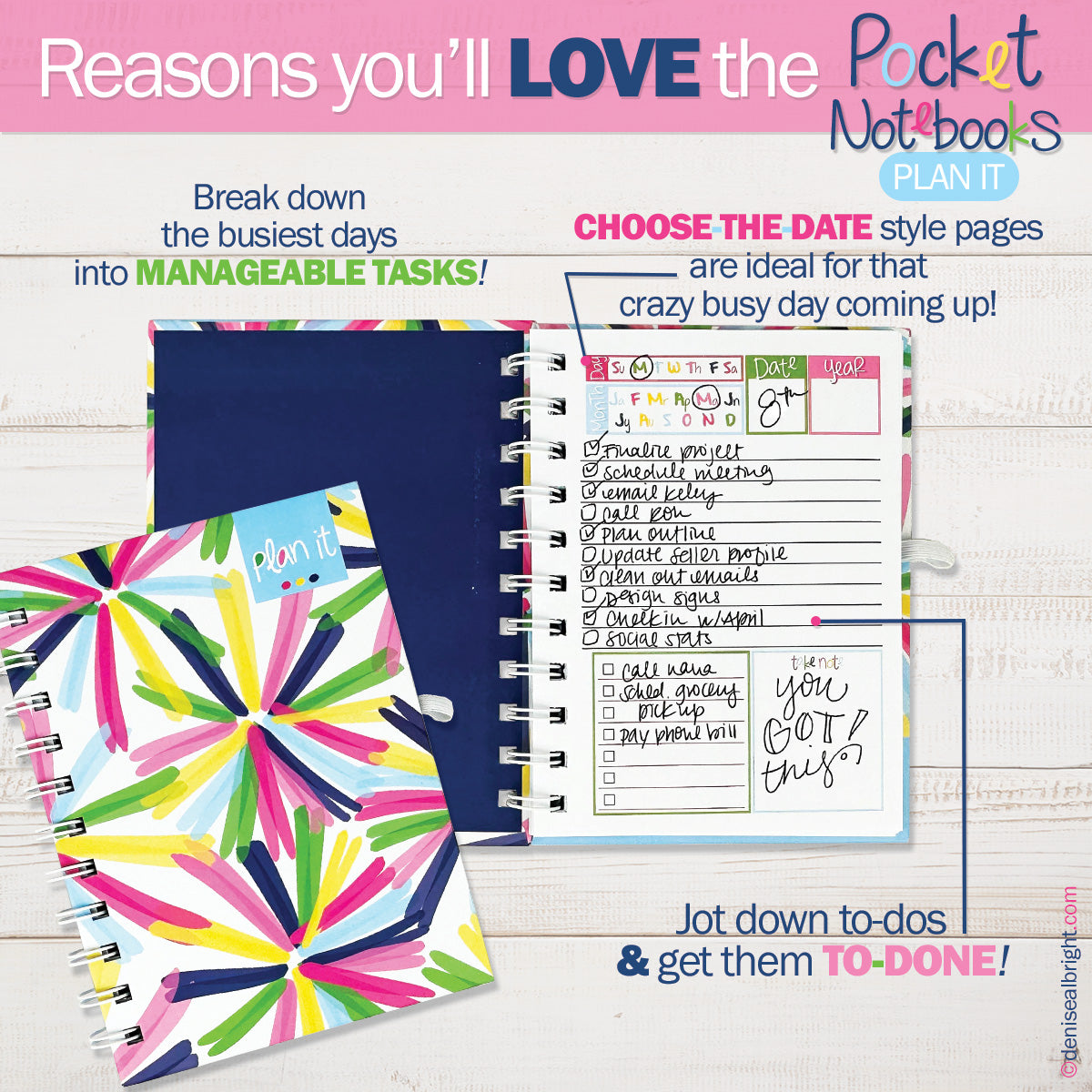 NEW! Dream Gift Planner Bundle | 2024-25 Reminder Binder® Planner | [2] Planner Pads, Pocket Notebook & Mini Desktop Calendar