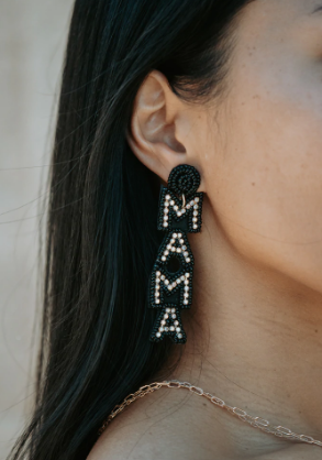 MAMA RHINESTONES FELT BACK POST EARRINGS