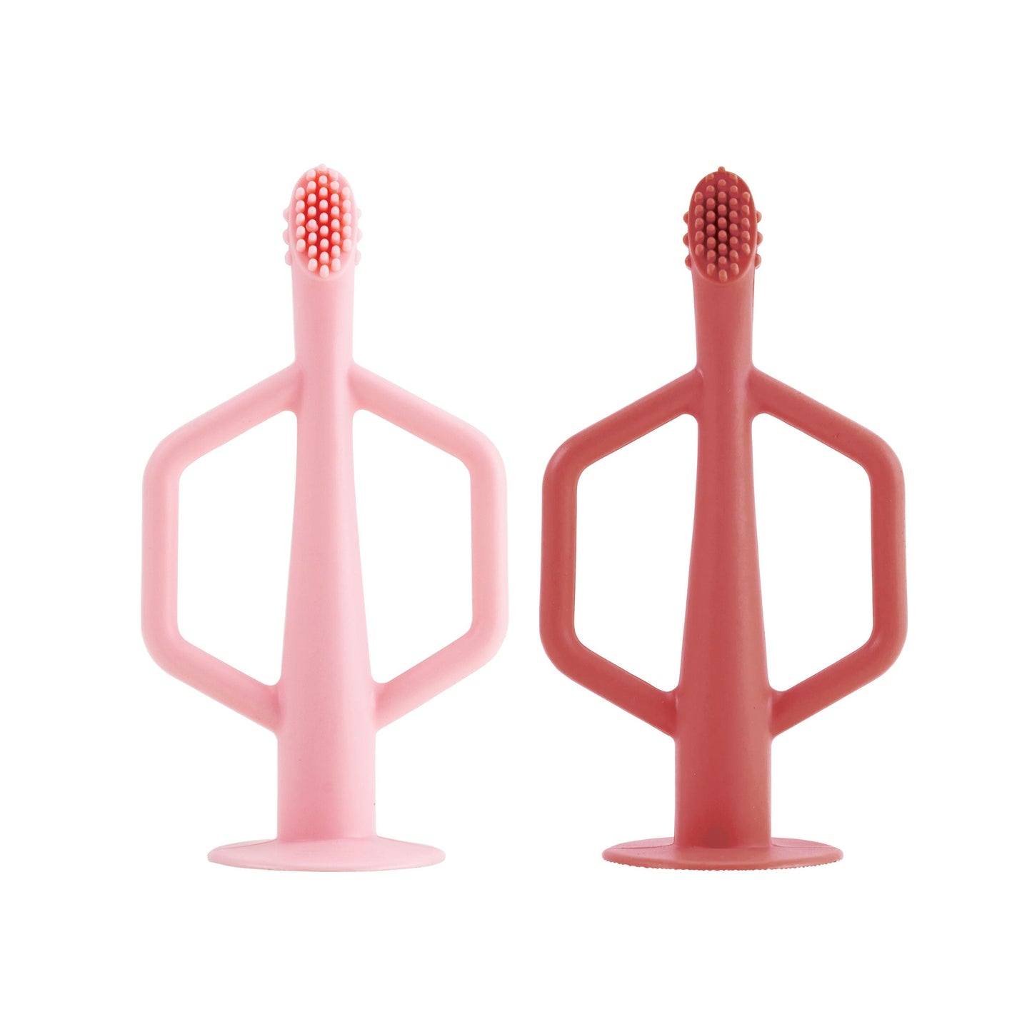 Silicone Training Toothbrush Set of 2 - Rose, Burgundy