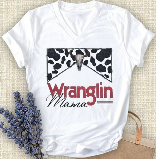 Wranglin Mama V-Neck